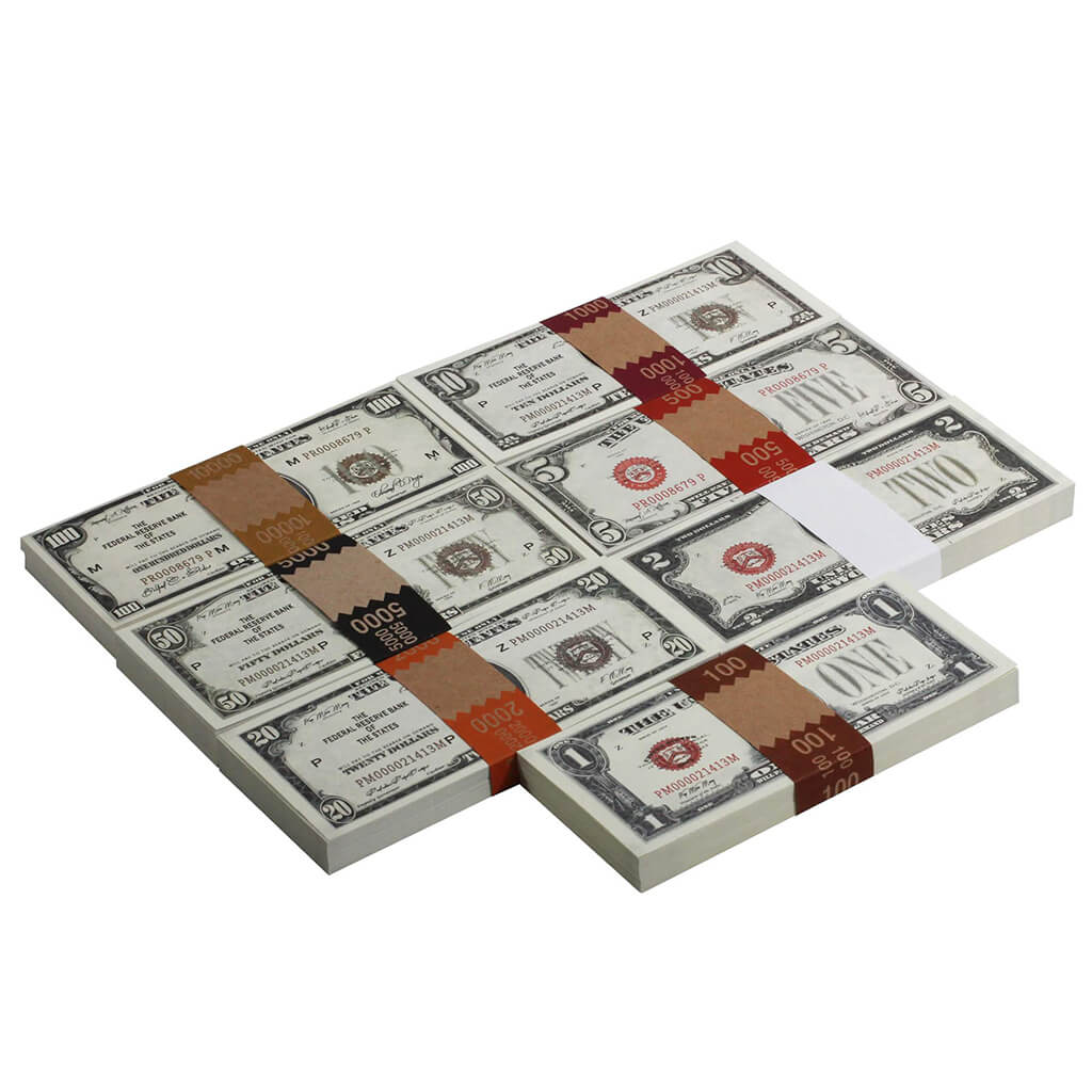Series 1920's Vintage $18,800 Full Print Prop Money Stack Bundle