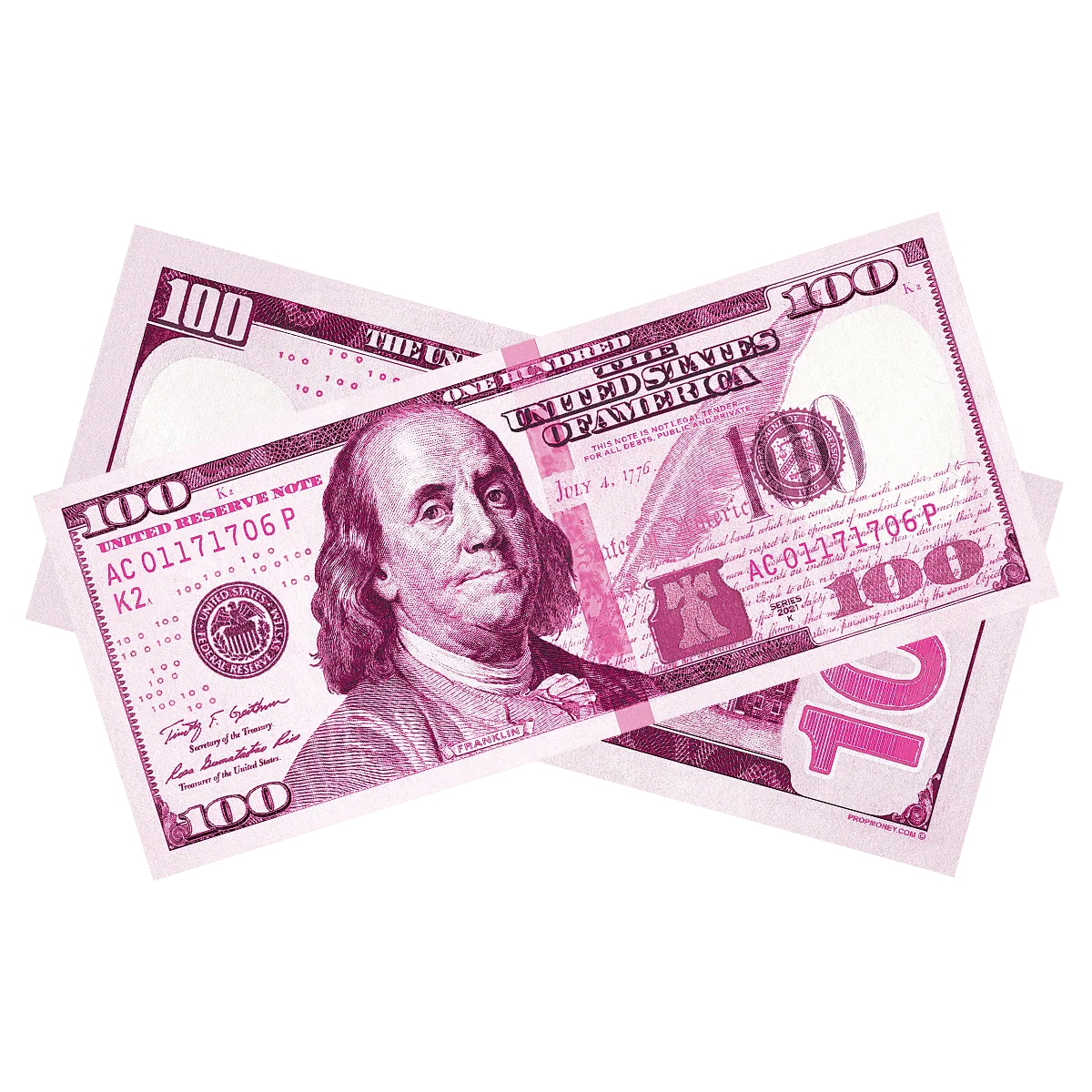 Pink Prop Money Bills