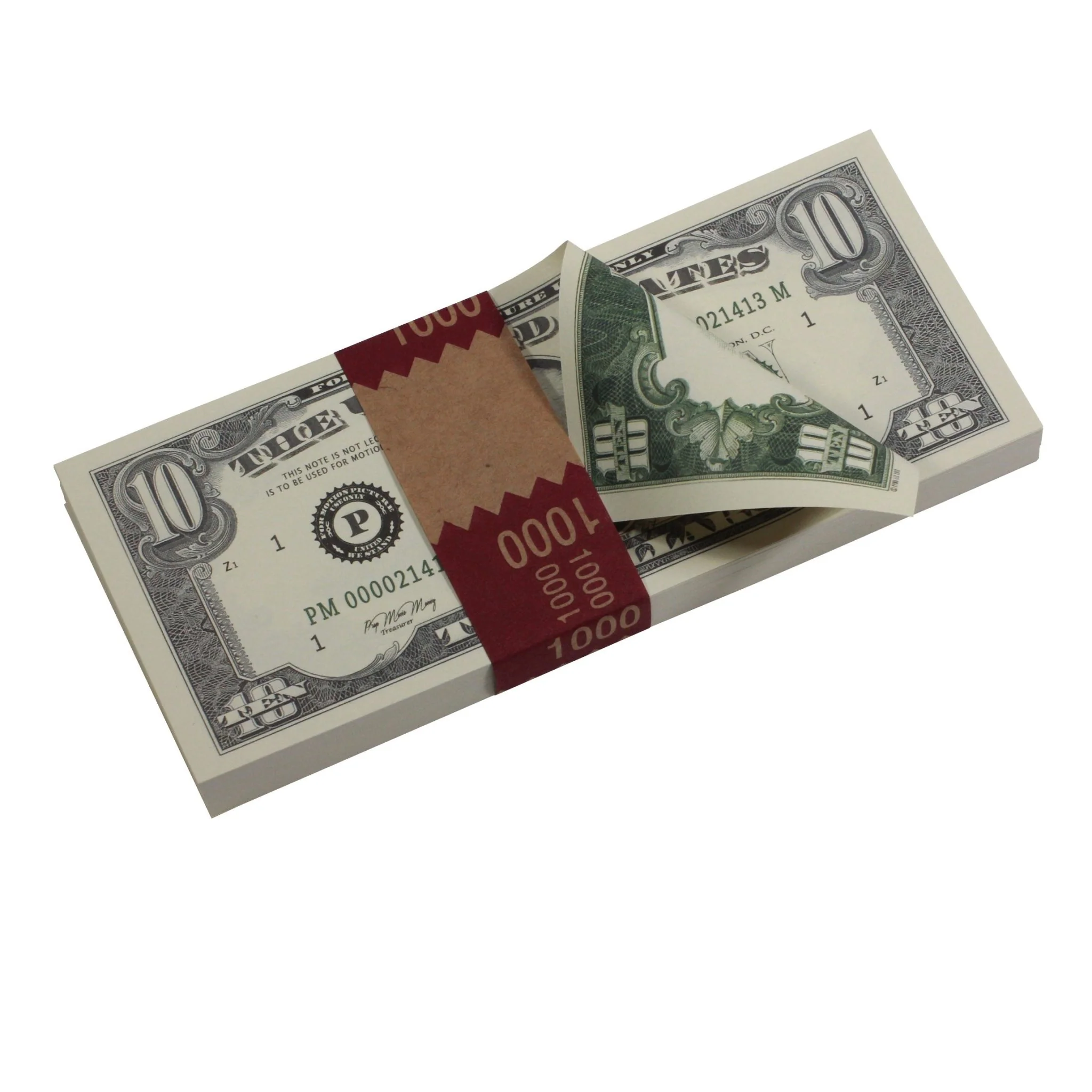 Series 1980s $10 Full Print Prop Money Stack