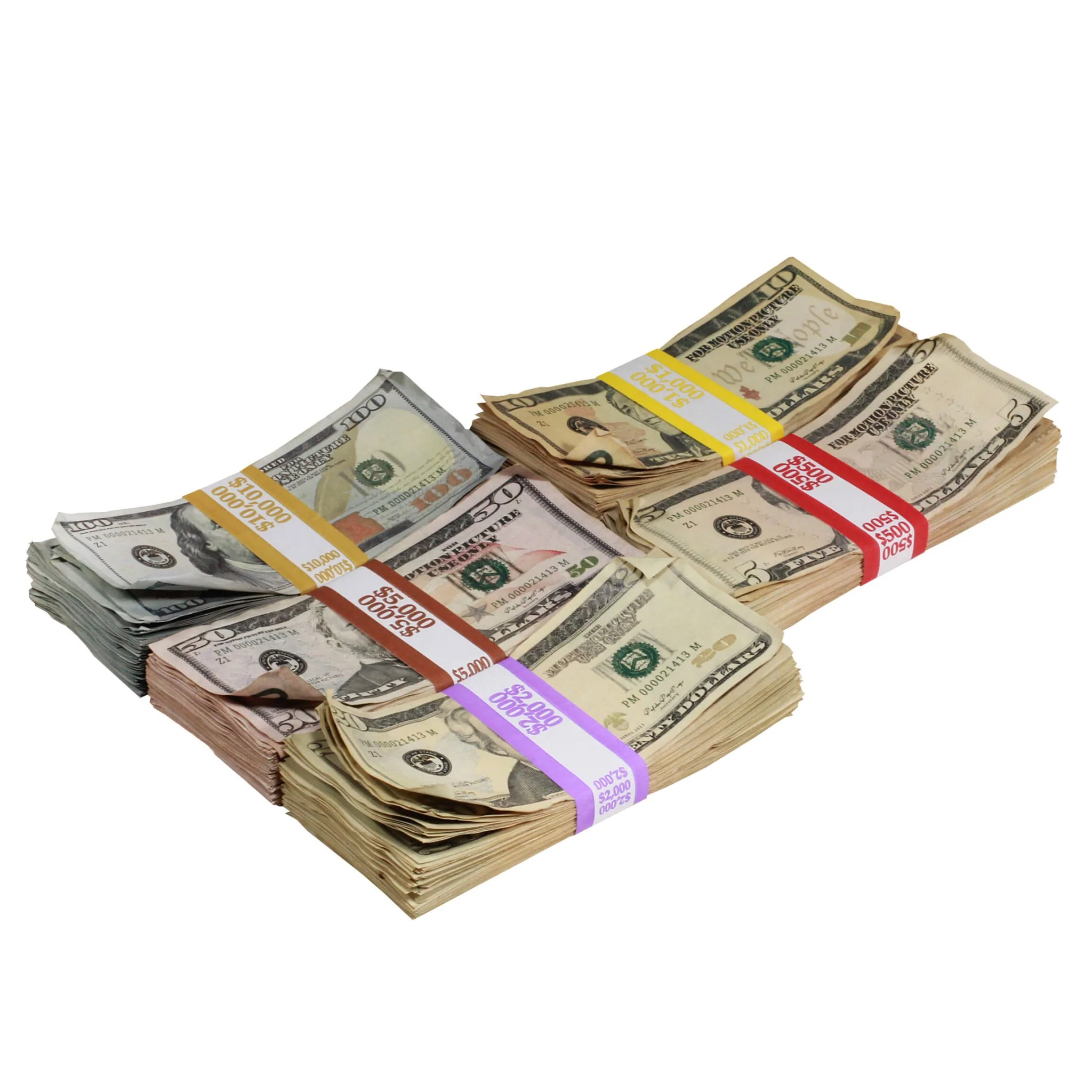 New Series Mix $18,500 Aged Full Print Prop Money Bundle